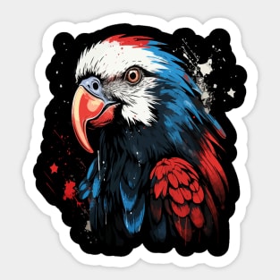 Patriotic Parrot Sticker